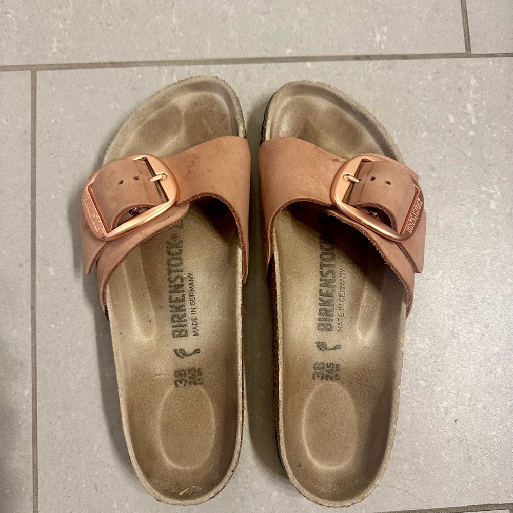 Birkenstock Blush Pink Sandals with Big Buckle